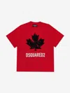 Dsquared2 Kids Maple Leaf Logo T-shirt In Red