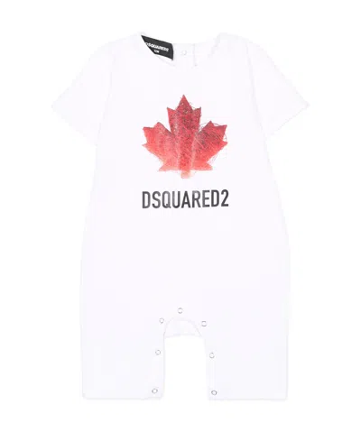 Dsquared2 Kids Maple Leaf Romper In White