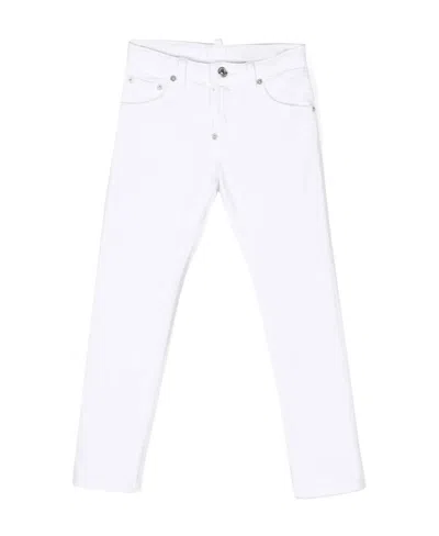 Dsquared2 Kids Mid-rise Straight-leg Trousers In White