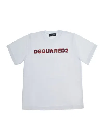 Dsquared2 Kids Mini Slouch-fit Cotton T-shirt For Baby Boys In White