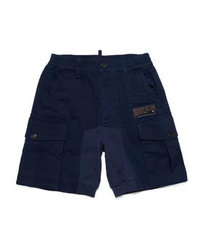 Dsquared2 Kids Panelled Cargo Shorts In Black