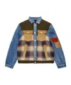 Dsquared2 Kids Patchwork Checked Denim Jacket In Multi