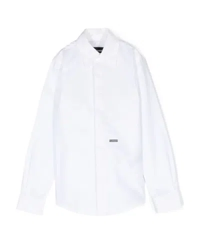 Dsquared2 Kids Plain Button-up Shirt In White