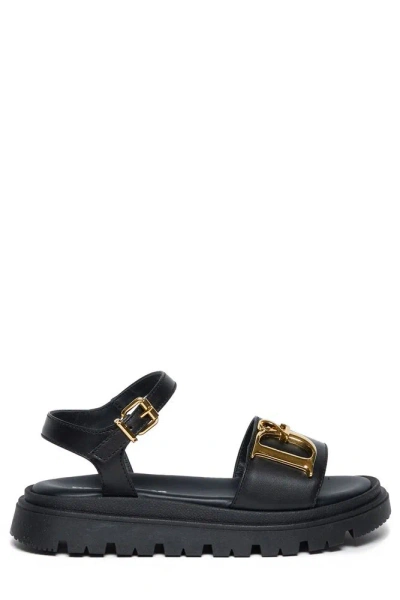 Dsquared2 Kids Puffy Logo Palque Sandals In Black