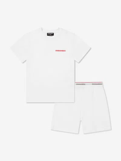 Dsquared2 Kids Short Pyjama Set In White