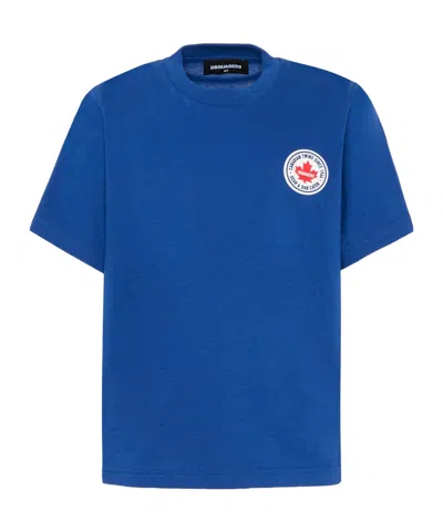 Dsquared2 Kids Short-sleeved Crewneck T-shirt In Blue