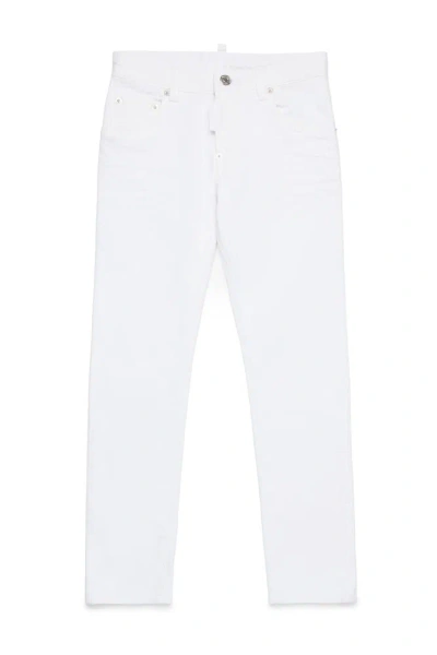 Dsquared2 Kids Straight Leg Skate Jeans In White