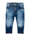 Dsquared2 Kids Washed-effect Distressed Jeans In Blue