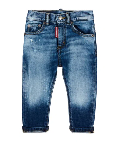 Dsquared2 Kids Washed-effect Distressed Jeans In Blue