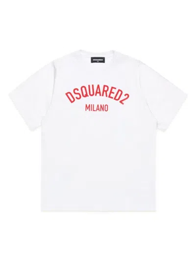 Dsquared2 Kids' Logo-print Cotton T-shirt In Red
