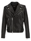 Dsquared2 Leather Biker Jacket In Black