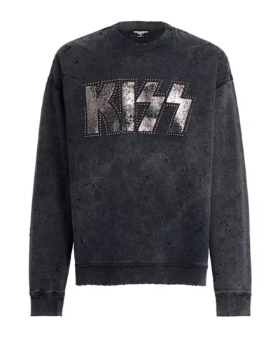 Dsquared2 Kiss Embroidered Cotton Sweatshirt -  - Men  - Grey - L In Black