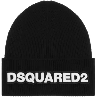 DSQUARED2 DSQUARED2 KNIT BEANIE HAT BLACK