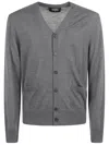 Dsquared2 Logo Embroidered Knitted Cardigan In Gray
