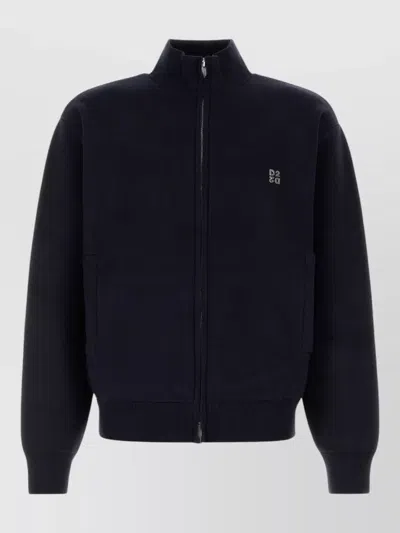 Dsquared2 Knit Cardigan High Collar Side Pockets In Blue