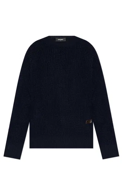 Dsquared2 Knit Crewneck Pullover In Blue