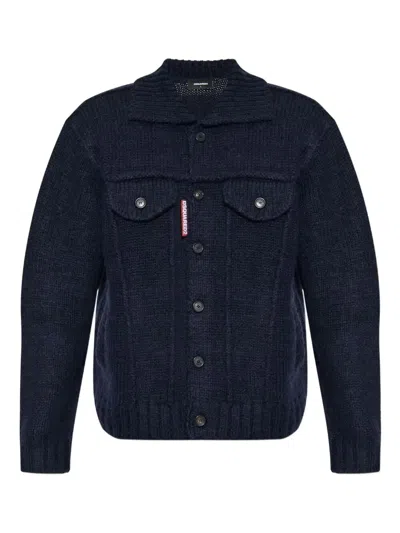 Dsquared2 Knit Jean Jacket In Blue