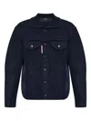 Dsquared2 Ribbed Cuffs Hem Collared Chest Pockets In Blue