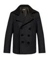 Dsquared2 Knit-panel Double-breasted Jacket In Black