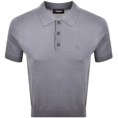 Dsquared2 Knit Polo T Shirt Grey In Gray