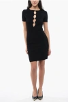 Dsquared2 Knitted Cut-out Dress With Pearls