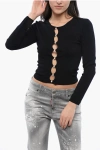 Dsquared2 Knitted Cut-out Top With Pearl Detail