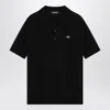 Dsquared2 Black Knitted D2 Polo Shirt In Black