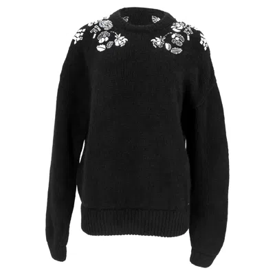 Dsquared2 Knitted Embellished Sweater In Black Alpaca Wool