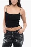 Dsquared2 Logo Plaque Knitted Cropped Top