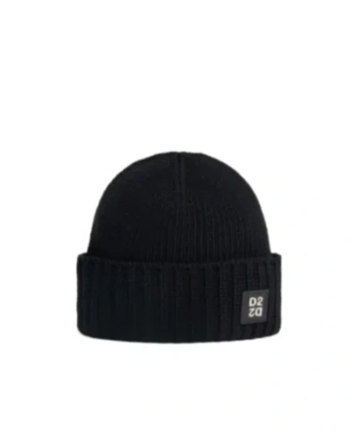 Dsquared2 D2 Upside Down Knit Beanie In Black