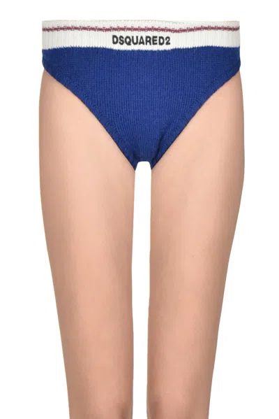 Dsquared2 Knitted Hot Pant In Blue