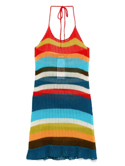 Dsquared2 Summer Lovers Cotton Short Dress In Multicolor