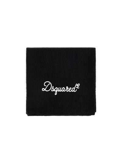Dsquared2 Knitted Scarf In Black