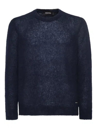 Dsquared2 Mohair Blend Sweater In Blue