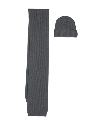 Dsquared2 Knitted Wool Scarf-beanie Set In Black