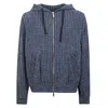 Dsquared2 Knitted Zip Hoodie In Blue