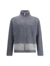 Dsquared2 Full-zip Cardigan With Mohair Inlay In Black