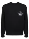 Dsquared2 D2 Leaf Wool Sweater In Black