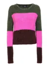 Dsquared2 Striped Brushed-effect Jumper In Brown