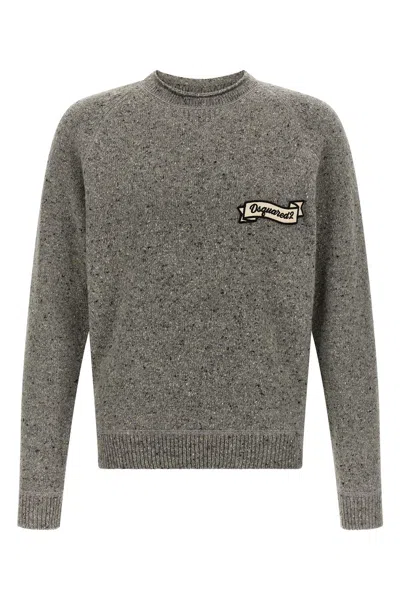 Dsquared2 'knop Yarn' Sweater In Gray