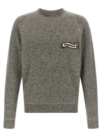 Dsquared2 'knop Yarn' Sweater In Gray