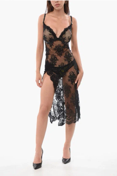DSQUARED2 LACE BAREBACK PETTICOAT WITH PADDED BRA