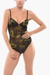 Dsquared2 Lace Bodysuit With All-over Embroideries In Brown