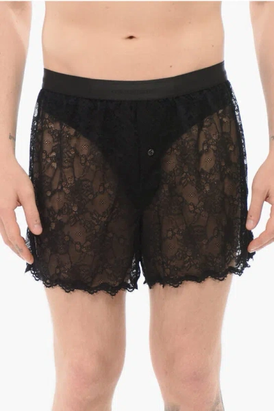 Dsquared2 Lace Boxer With Logoed Waistband