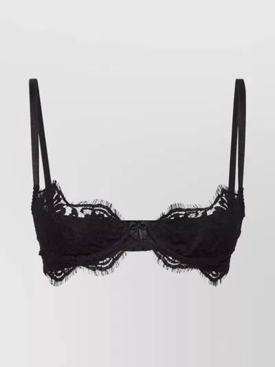 Dsquared2 Lace Bra With Adjustable Straps And Bow In Black