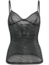 Dsquared2 Sheer Lace Camisole Top In Black