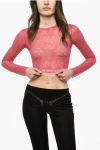 Dsquared2 Lace Cropped Top With Logoed Band