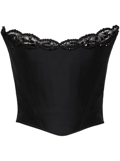 Dsquared2 Korsett-top Mit Spitzendetail In Schwarz
