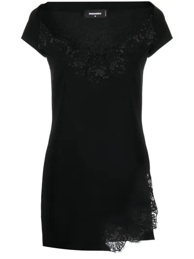Dsquared2 Lace-detail Minidress In Black