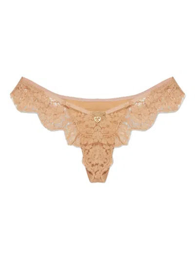 Dsquared2 Lace-detail Thong In Brown